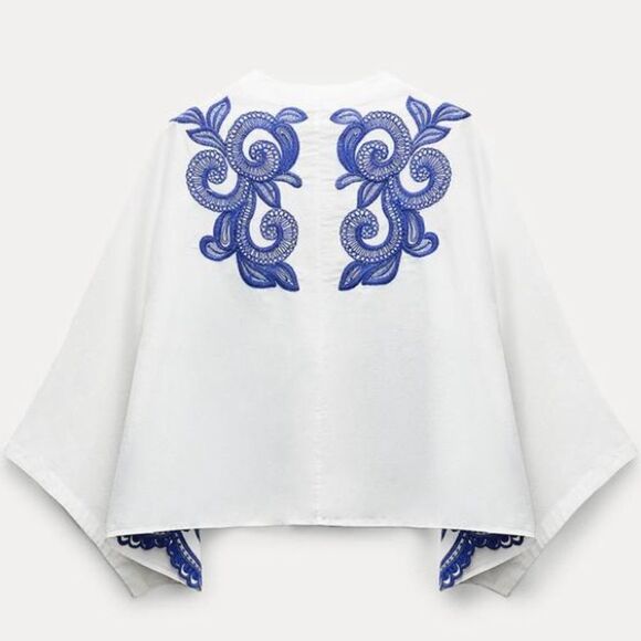 Zara Co-Ord Set Embroidered Blouse And Skirt - Picture 9 of 15